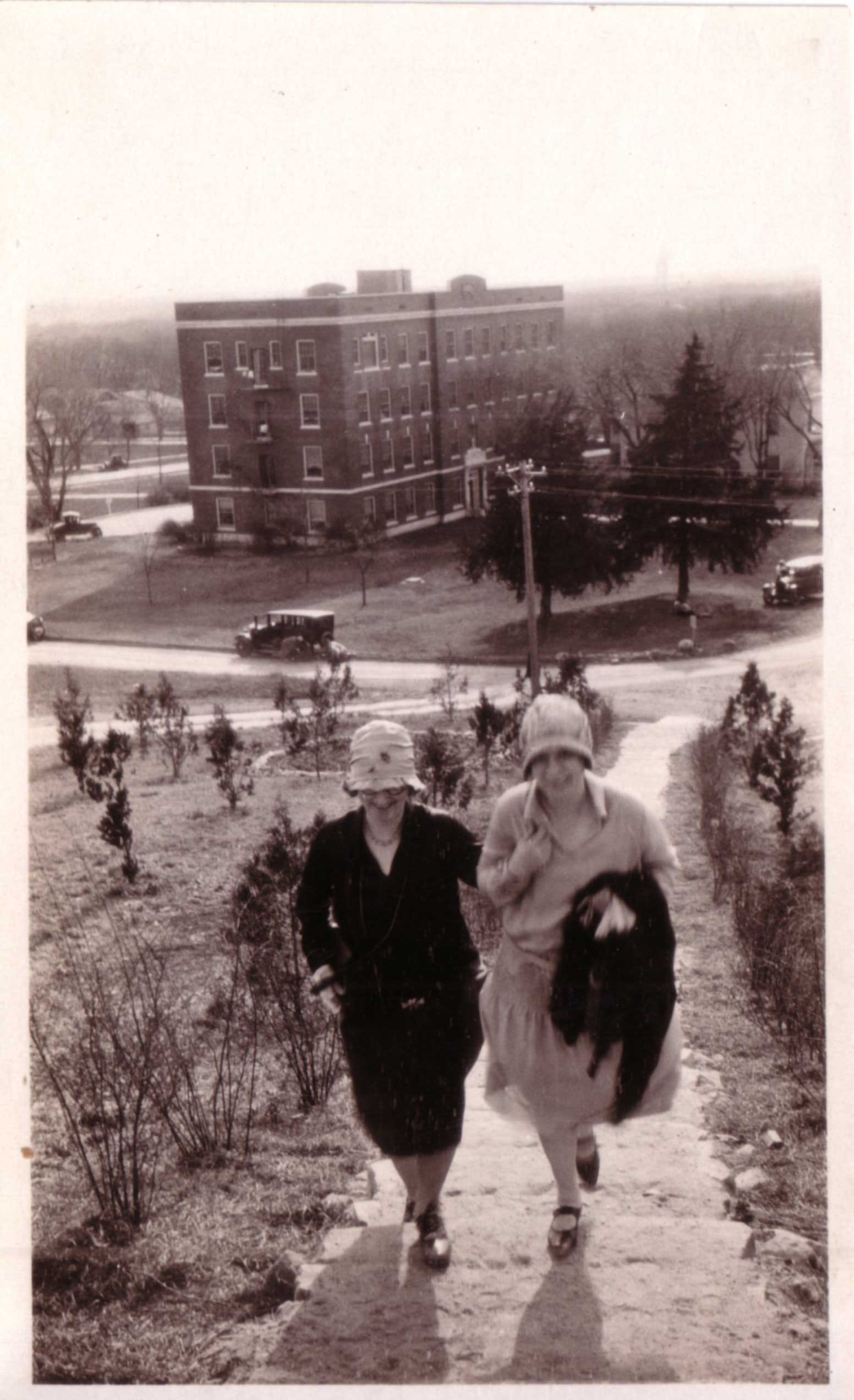 1920's Women Walking up Observatory Steps