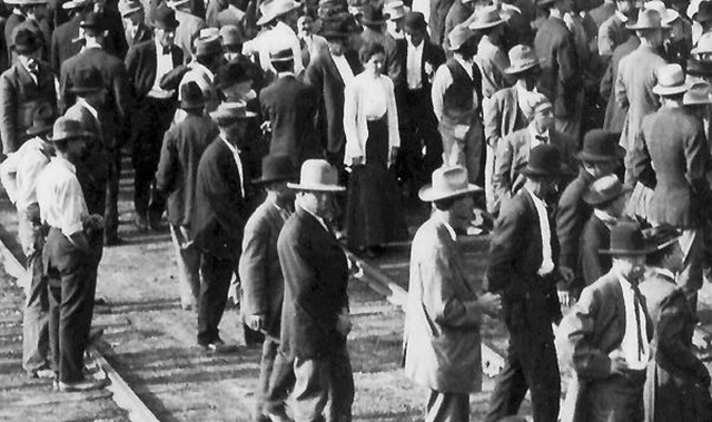 People at center, foreground
