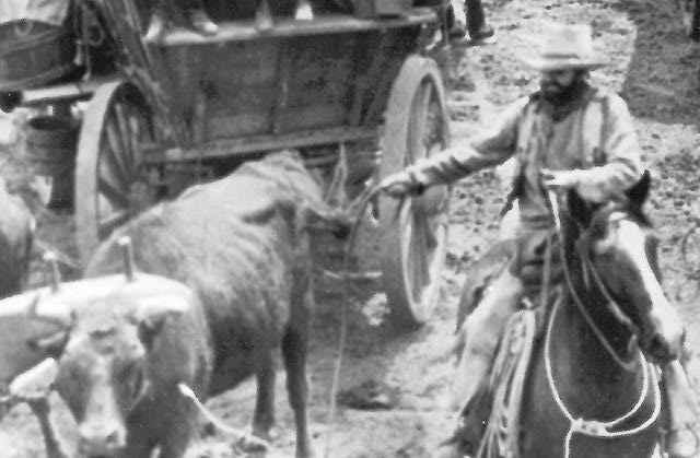 Drover with ox at lower left.
