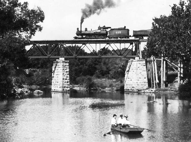 Closeup of boat and train