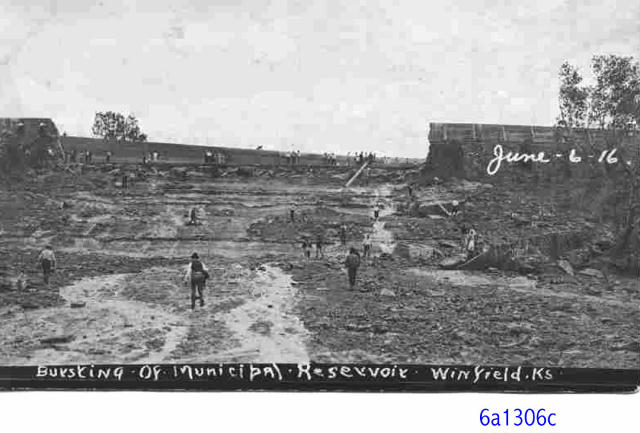 Reservoir Broke in Winfield in 1916
