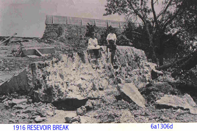 Reservoir Broke in Winfield in 1916