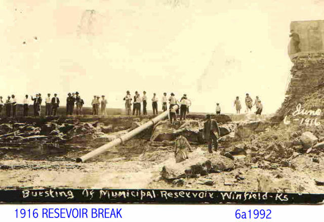 Reservoir Broke in Winfield in 1916