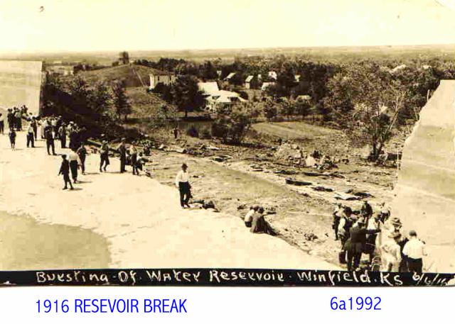 Reservoir Broke in Winfield in 1916