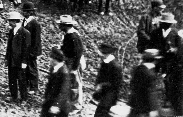 men in right foreground