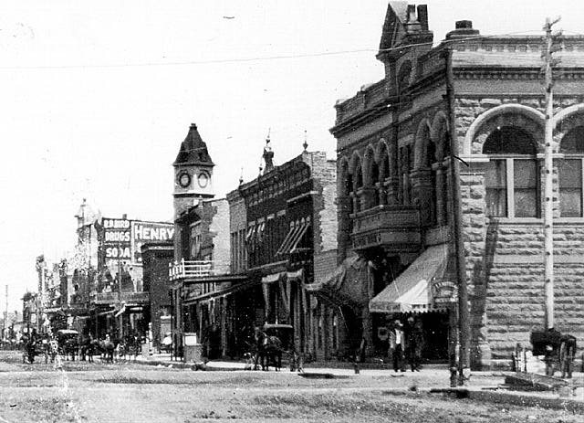 right of Opera House and businesses