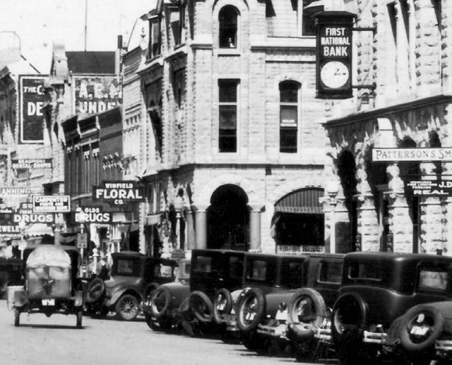 Bank clock and stores