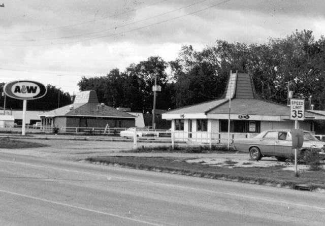 A&W sign and building