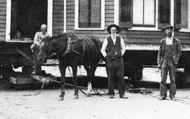man and house