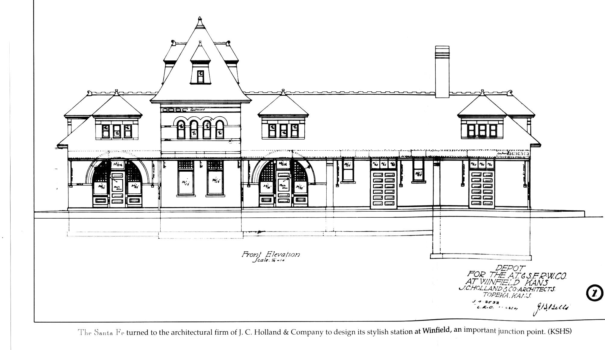 Original Architects Drawing of Santa Fe Passenger Depot